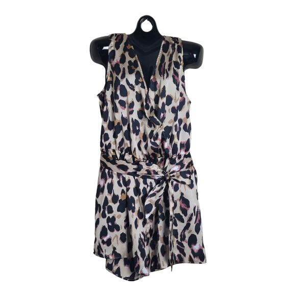 Boohoo Women's Plus Size Satin Leopard Print Cami Playsuit Sleeveless Size 16 US - Picture 2 of 11